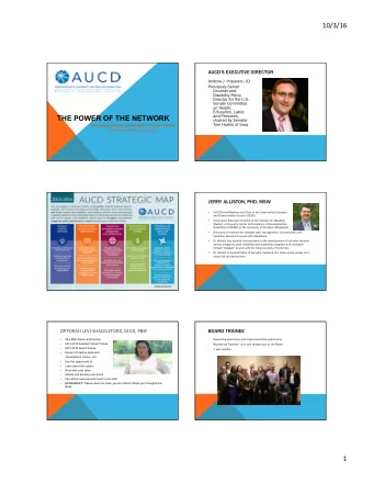 10/3/16    AUCDS EXECUTIVE DIRECTOR  Andrew J. Imparato, JD  Previously Senior  Counsel and