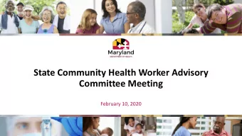Committee Meeting  February 10, 2020  Regulations  Title 10 Maryland Department of Health