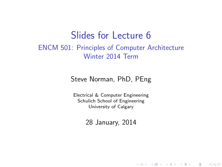 slides for lecture 6