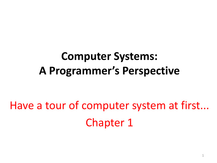 computer systems a programmer s perspective have a tour
