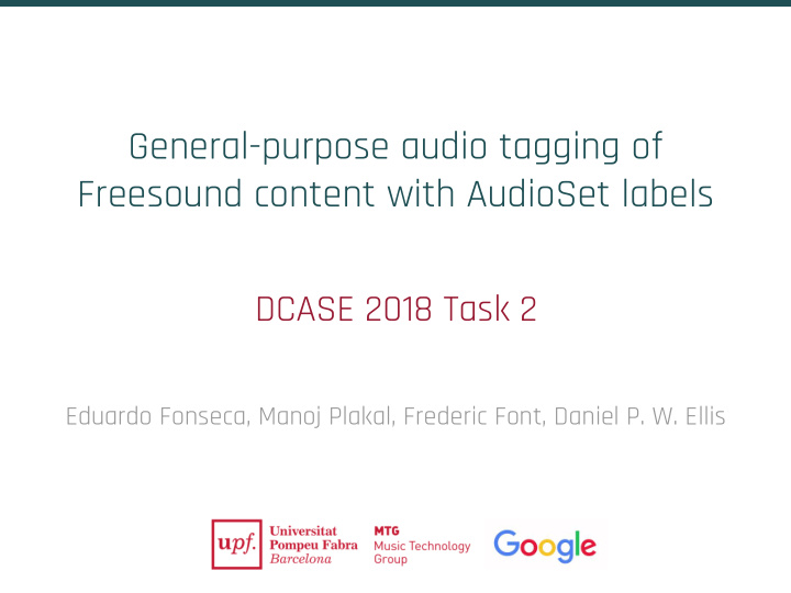 general purpose audio tagging of freesound content with