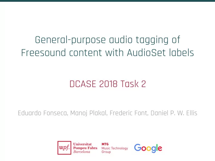 general purpose audio tagging of freesound content with