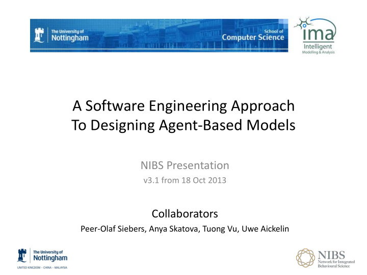 a software engineering approach to designing agent based