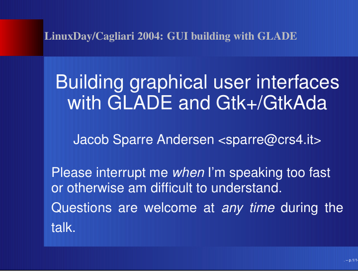 building graphical user interfaces with glade and gtk