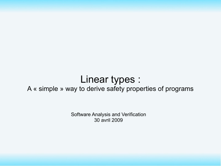 linear types
