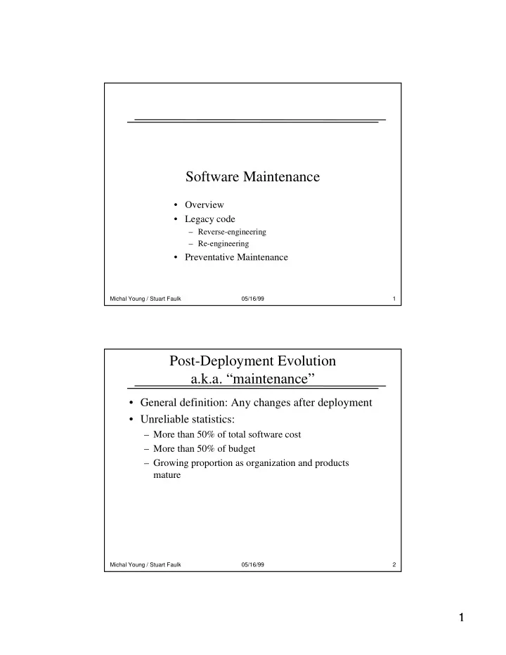 software maintenance