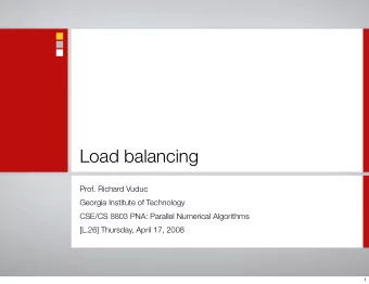 Load balancing  Prof. Richard Vuduc  Georgia Institute of Technology  CSE/CS 8803 PNA: Parallel