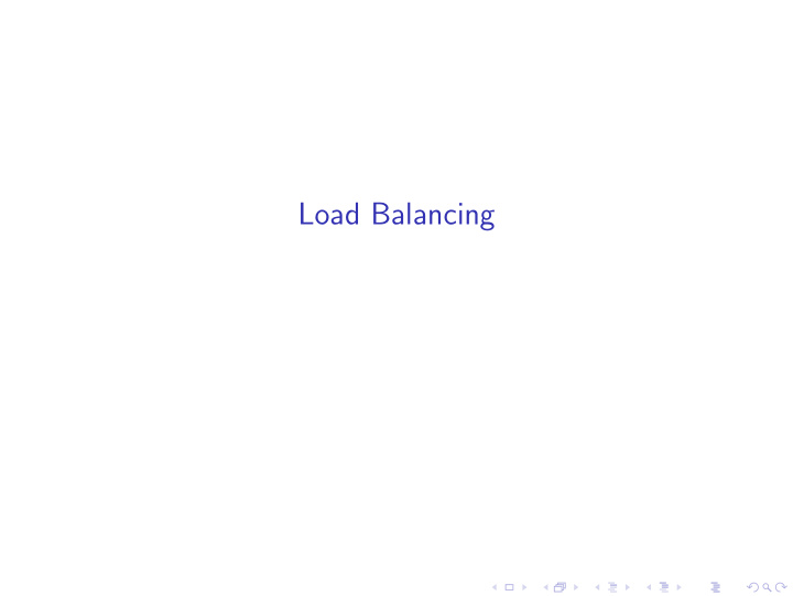 load balancing load balancing