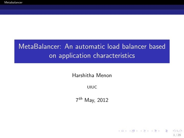 metabalancer an automatic load balancer based on