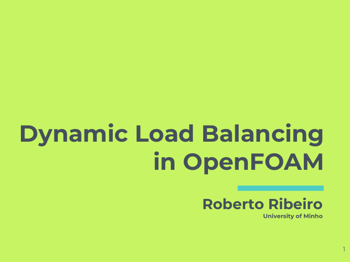dynamic load balancing in openfoam