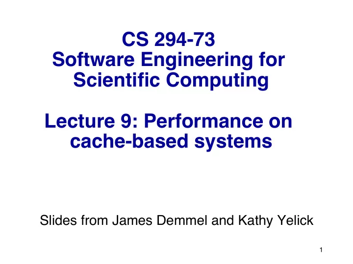 cs 294 73 software engineering for scientific computing