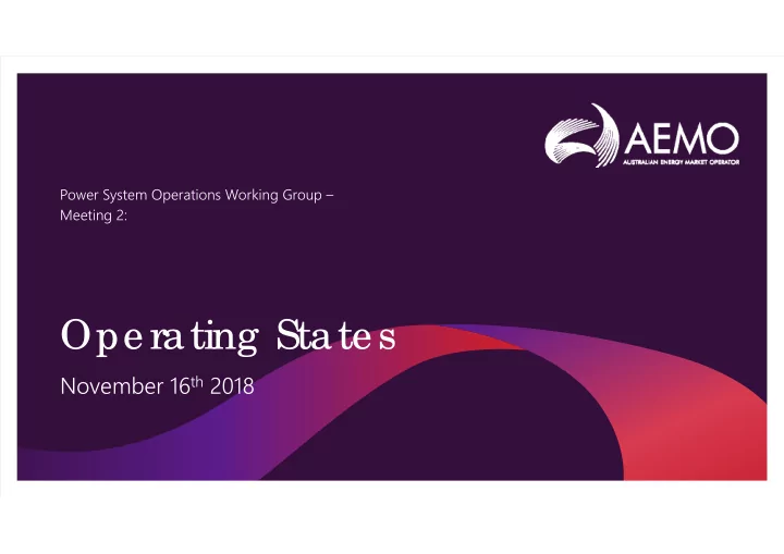 ope rating state s