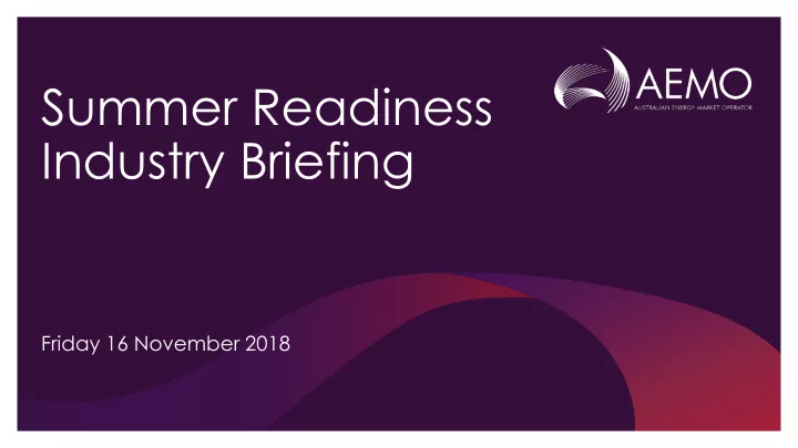 industry briefing
