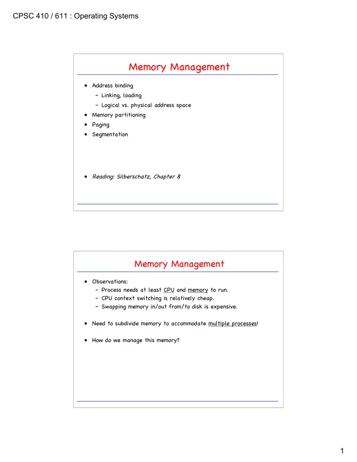 memory management