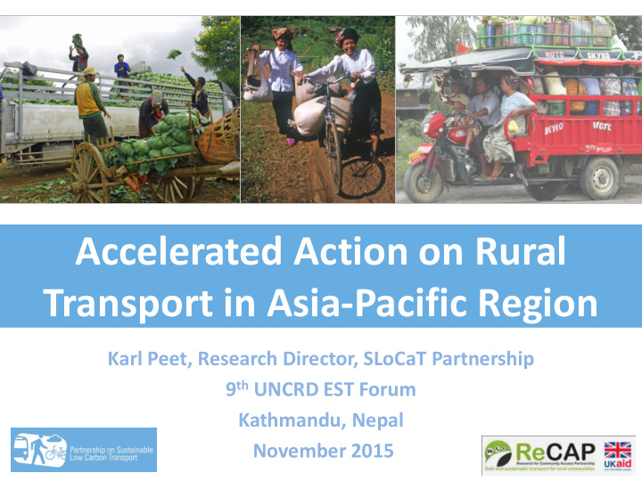 accelerated action on rural transport in asia pacific