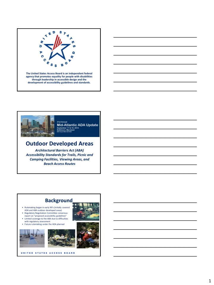 outdoor developed areas