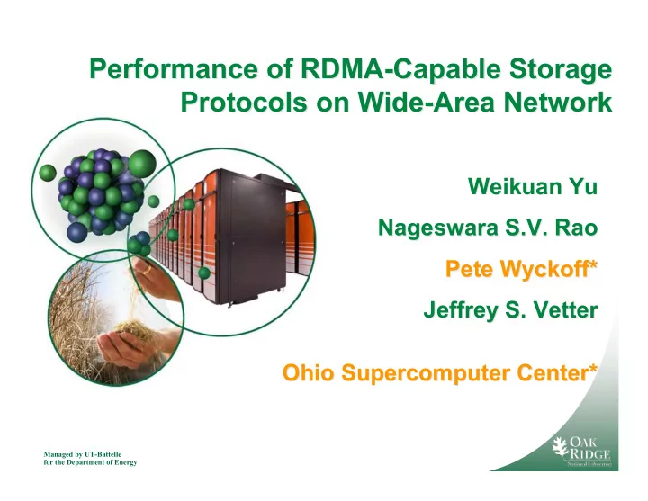 performance of rdma capable storage performance of rdma