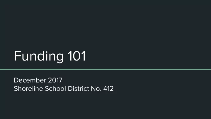 funding 101
