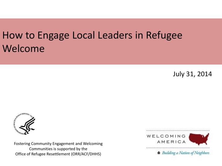 how to engage local leaders in refugee