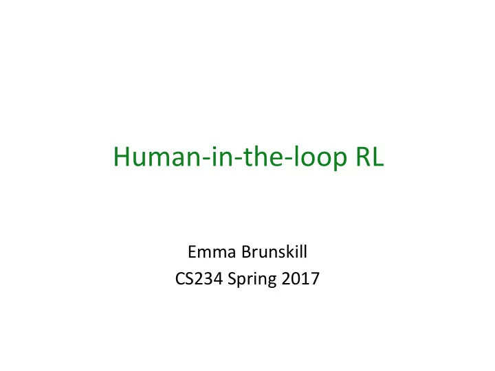human in the loop rl