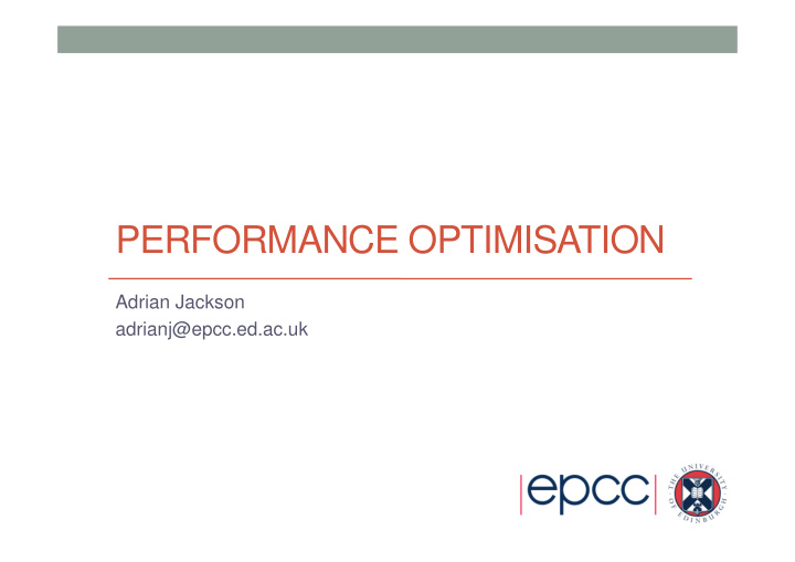 performance optimisation