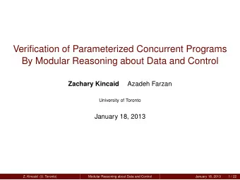 Verification of Parameterized Concurrent Programs  By Modular Reasoning about Data and Control