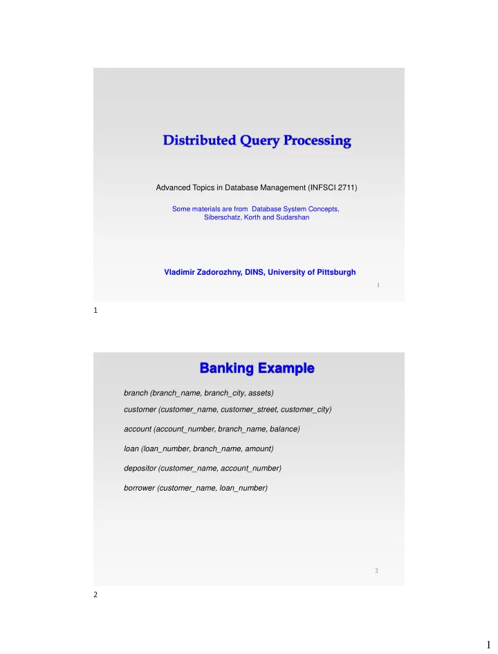 distributed query processing