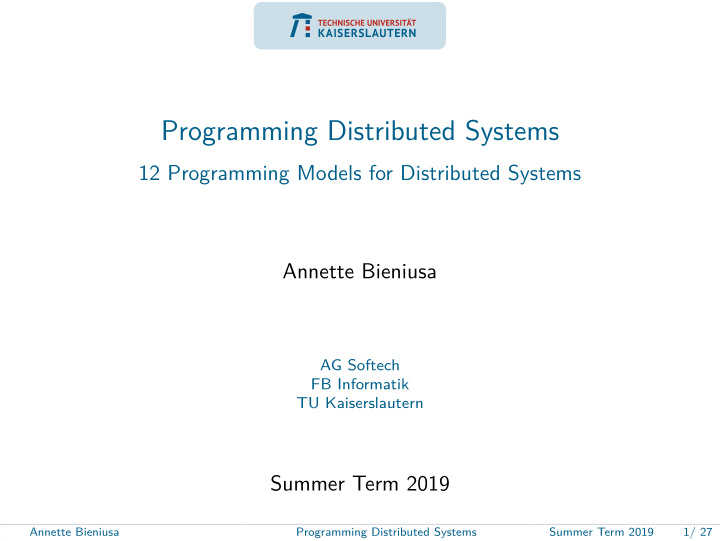 programming distributed systems