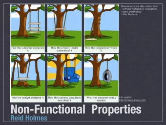 Non-Functional  Properties  Reid Holmes  How the analyst designed it  How the business consultant