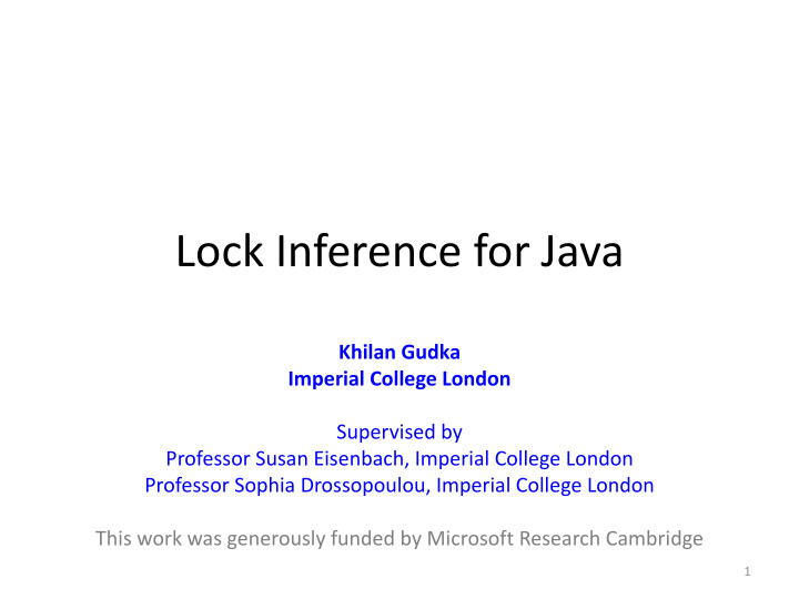 lock inference for java