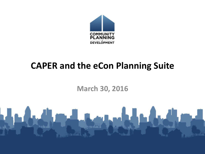 caper and the econ planning suite