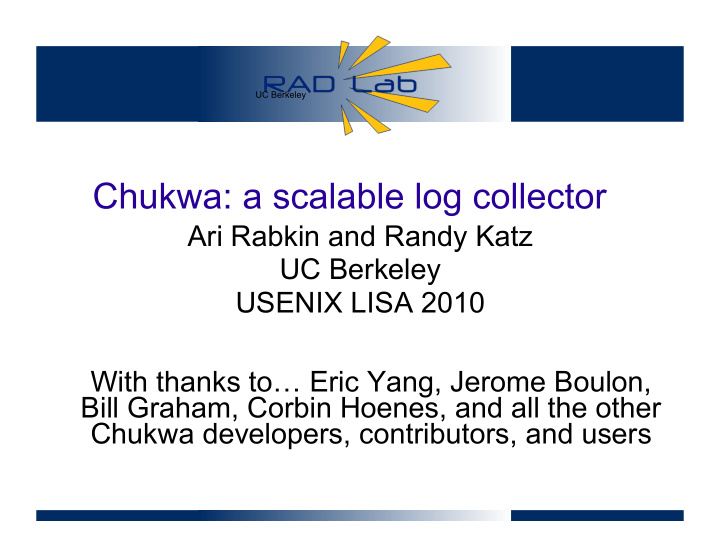 chukwa a scalable log collector