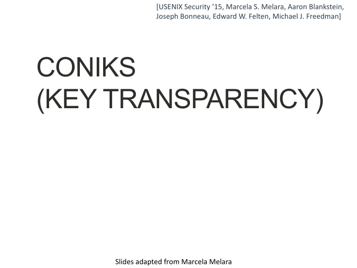 coniks key transparency