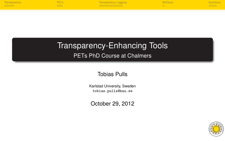 transparency enhancing tools