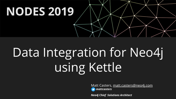 data integration for neo4j using kettle