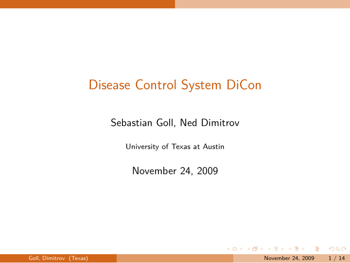 disease control system dicon