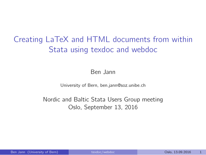 html in latex presentation