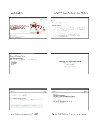 CS535 Big Data  2/10/2019  Week 4-A Sangmi Lee Pallickara  CS535 Big Data | Computer Science |
