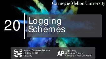 20  Schemes  Intro to Database Systems  Andy Pavlo  AP  AP  15-445/15-645  Computer Science