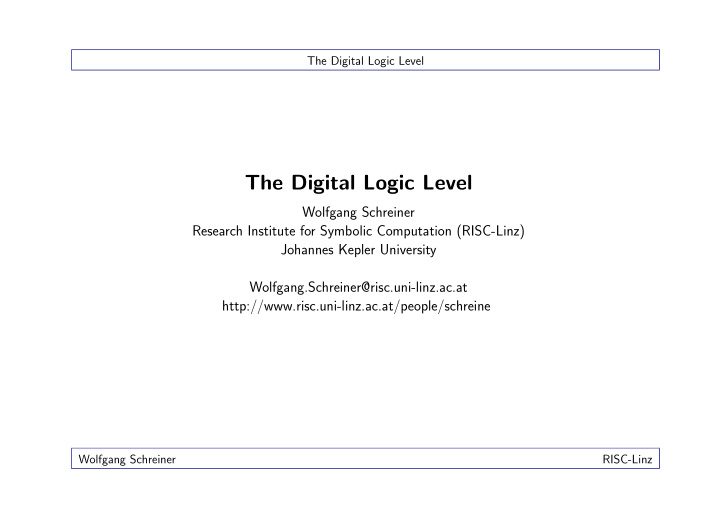 the digital logic level