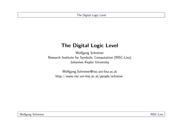 the digital logic level