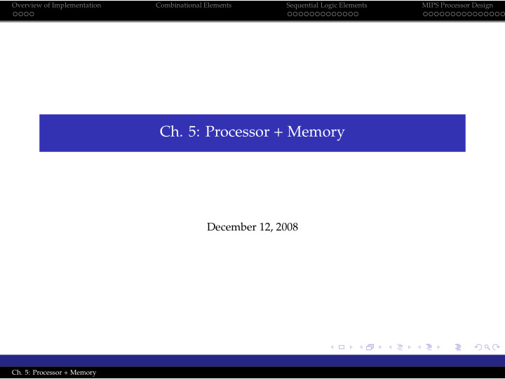 ch 5 processor memory