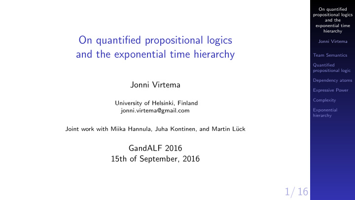 on quantified propositional logics