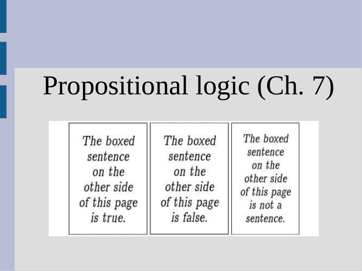 propositional logic ch 7 logic definitions