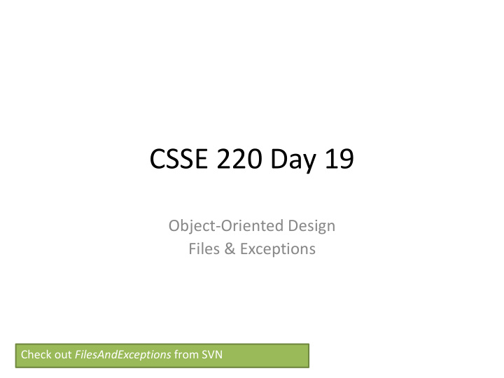 csse 220 day 19