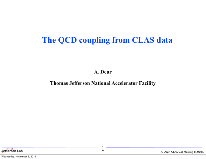 the qcd coupling from clas data
