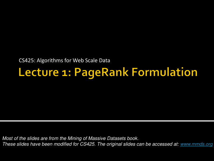 cs425 algorithms for web scale data