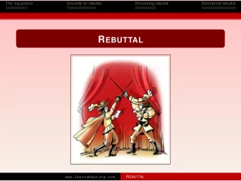 Outline  The big picture  1  Grounds for rebuttal  2  Structuring rebuttal  3  Definitional
