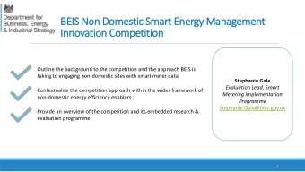 BEIS Non Domestic Smart Energy Management  Innovation Competition  Outline the background to the