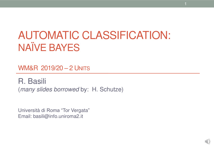 automatic classification